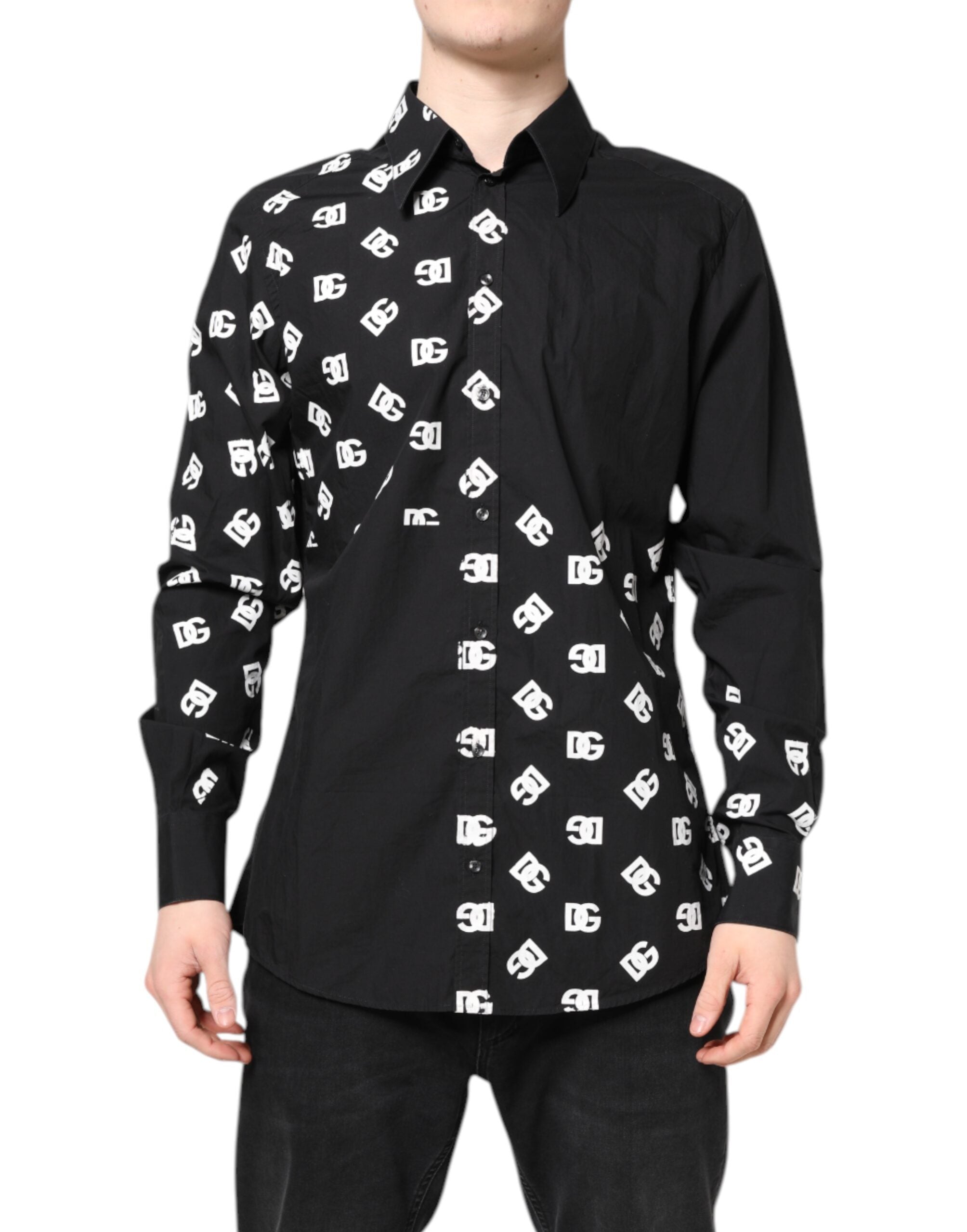 Dolce & Gabbana Black DG Logo Cotton Shirt MARTINI